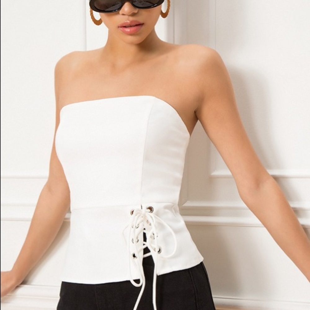 Revolve superdown Joyce side lace top NWT